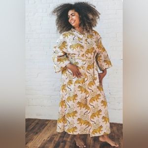 PrintFresh Bagheera Blush Cotton Robe Size XXL